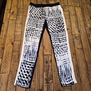 100% Silk Parker Abstract Geometric Print Pants Sz 2